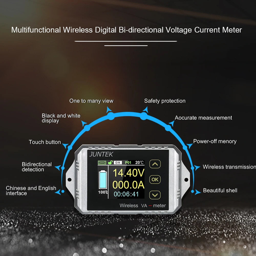 DC 0,01-100 в 0,1-300A Универсальный беспроводной цифровой двунаправленный Напряжение Ток Мощность счетчик; Амперметр; вольтметр ёмкость