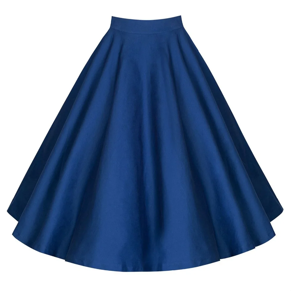 

new solid color big swing high waist ball gown skirt faldas jupe 2018 women casual retro midi skirt cotton tutu skirts
