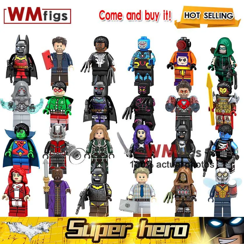 

Building Blocks Single Sale Super Heroes Antman Iron Man Baron Zemo Erik Selvig Captain Marvel Batman Children Gift Toys