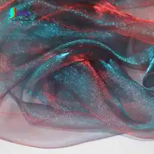 Ширина 1,5 м мягкая декоративная пряжа полиэстер шифон ткань двухцветная кристальная пряжа синяя мечта пряжа XColor Пряжа Ткань S091P