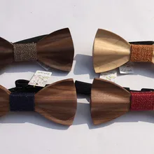 Высокого качества ручной работы, деревянные галстуки-бабочки с подарочной коробке