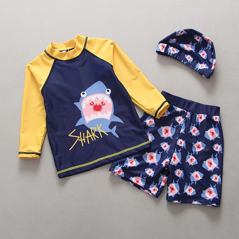 

Professional Children Two-Piece Swimsuits 2018 Kids Swimsuit Trunks Swimming Pool Costume UPF50+ Rashguards Swimwear for Boys