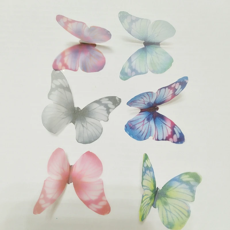 20PC Mini Chiffon Tulle Butterfly Decorative Accessories Adult Making Diy Earring Necklace Arts Crafts Garment Sewing Material