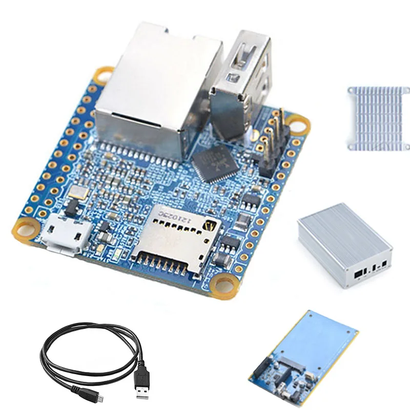 Комплект NanoPi NEO2 четырехъядерный процессор Allwinner H5 A53 карта TF 8 ГБ радиатор чехол NAS