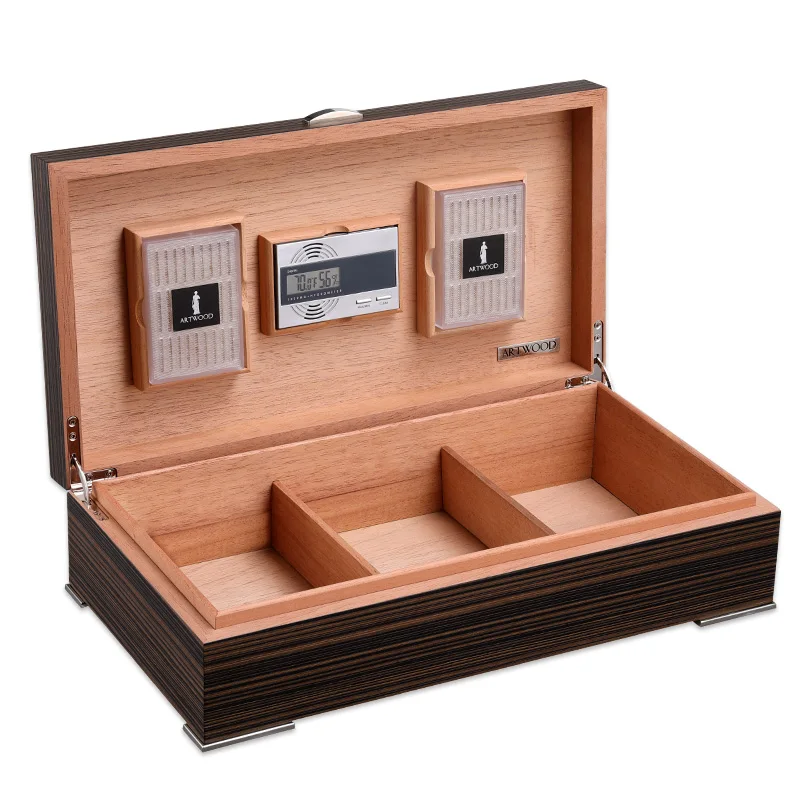 Cigar moisturizing box humidor cedar wood piano paint three large storage capacity moisturizing cabinet moisturizing cigar box