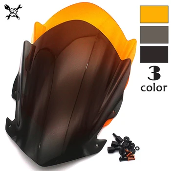 

Motorcycle Sports Windshield WindScreen Visor Viser Fits For KTM RC125 RC250 RC390 2014 2015 2016 14'-16' Double Bubble