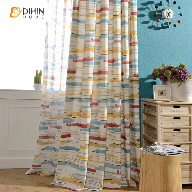 DIHIN 1 STÜCK Modernes Plaid Vorhang für Fenster Gardinen Panel für ... DIHIN 1 STÜCK Modernes Plaid Vorhang für Fenster Gardinen Panel für ...
