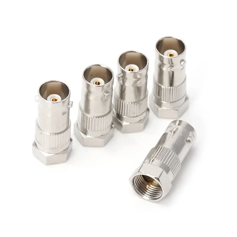 

5pcs F Male To BNC Female RF Connector Coaxial Converter Adapter Straight