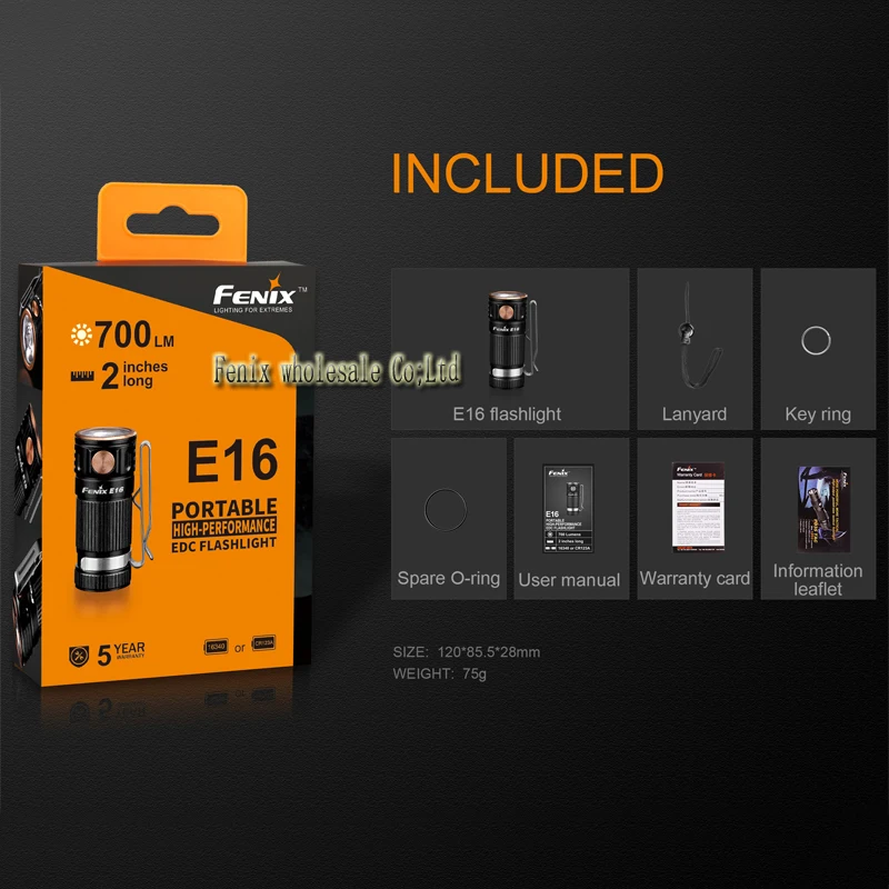 Fenix E16 Cree XP L HI нейтральный белый СВЕТОДИОДНЫЙ Фонарик Max 700 люмен 16340/CR123A EDC|Фонарики