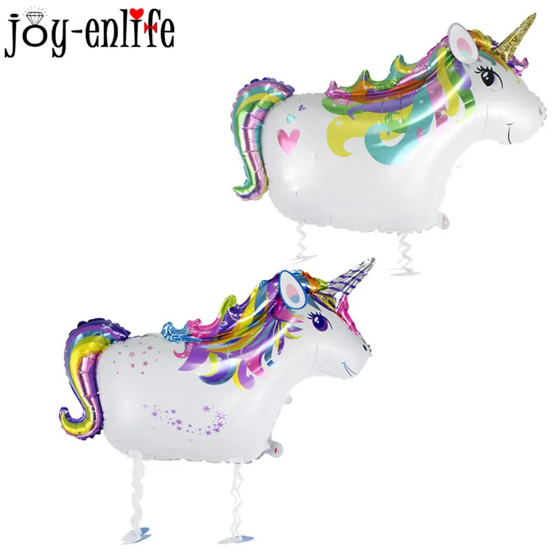 1pcs Birthday Party Balloons Walking Unicorn Foil Balloons Cute Unicorn