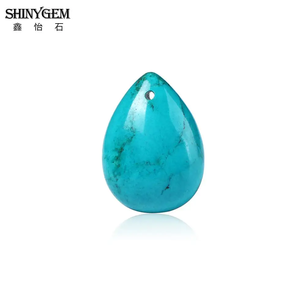 

ShinyGem Lake Blue Water Drop Turquoises Loose Beads For Pendant Jewelry Making AAA Grade Natural Pattern Turquoises Stone Beads