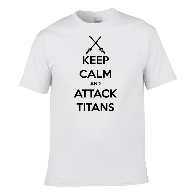 Новый дизайн моды Keep Calm and Атака Титанов взрослых Футболка с принтом летние шорты