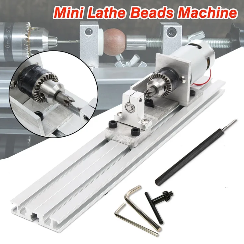 

New 24V 80W Mini Lathe Beads Machine Polisher Table Saw Mini DIY Woodworking Lathe Rotary Tool Kit Accessory