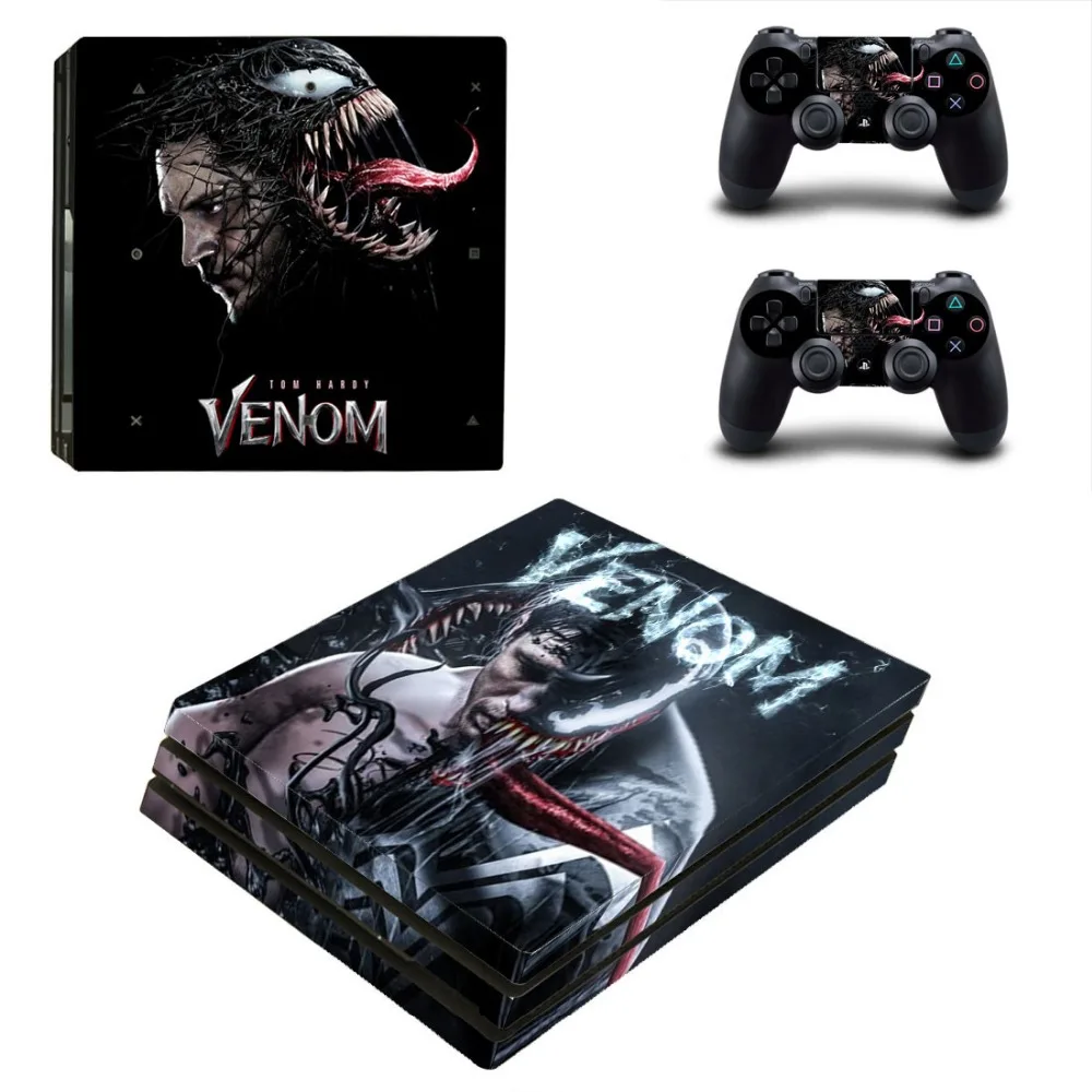 Наклейки Venom для Playstation 4 PS4 PRO игровые виниловые наклейки консоли и контроллера Play