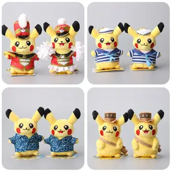

8 Styles Pikachu Plush Toys with Navy Fit Monthly Pikachu Cosplay Stuffed Soft Dolls Fashion Toys 5" 13 cm