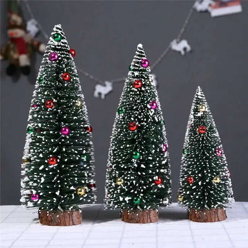 30 см/25 см/20 см/15 см Рождественская елка мини сосна с деревянной основой DIY Поделки