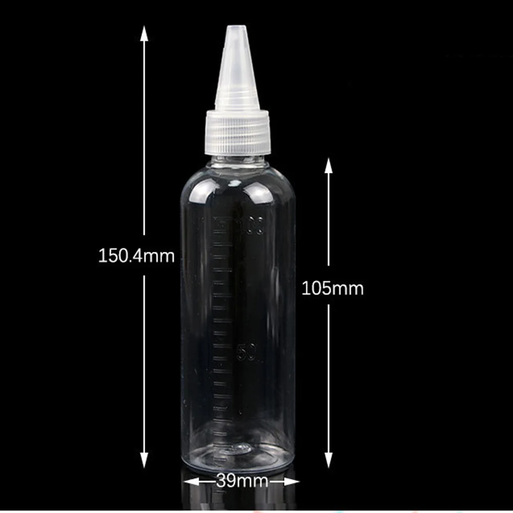1PC 100ml Liquid Bottle with Twist Off Cap Graduation Bottle Silk Printing For Hair Gel Cosmetic 4