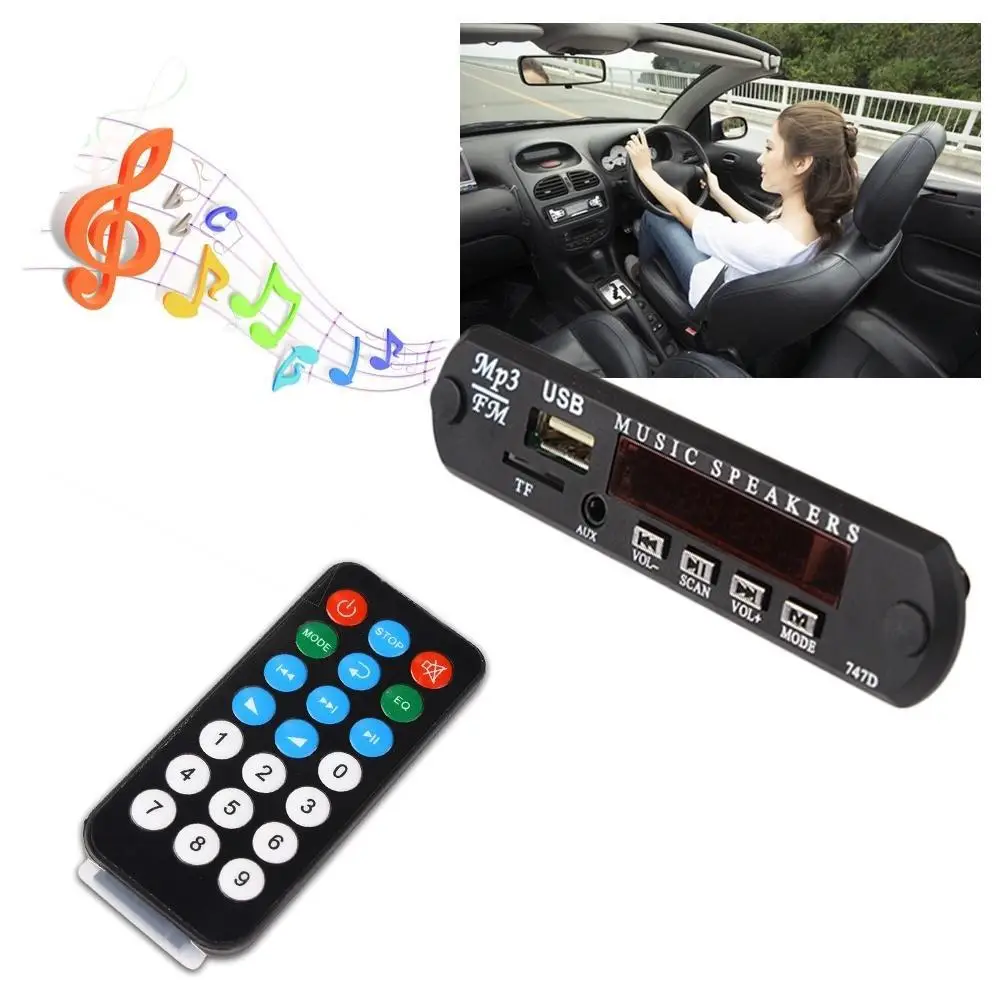 

HEVXM High quality Wireless Bluetooth 12V MP3 WMA Decoder Board Audio Module USB TF Radio For Car accessories