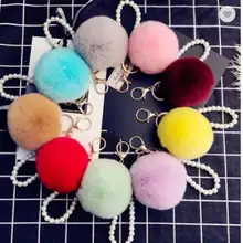 Рекламные Меховые помпоны Сувенирный брелок для ключей на заказ помпон брелок