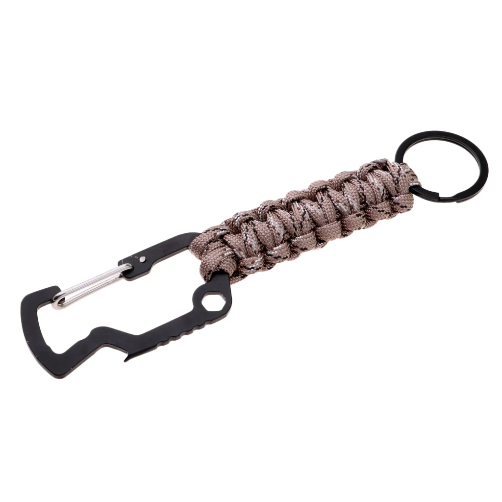  Molle Paracord Keychain Carabiner Hook Braided Lanyard Utility Kit  Molle Key Ring Holder Belt Clip Buckle Carabiner