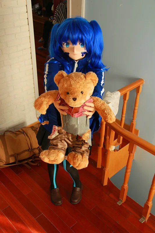 

Kigurumi Beautiful Transsexuals Full Face Kigurumi Mask Anime Cosplay Dark Blue