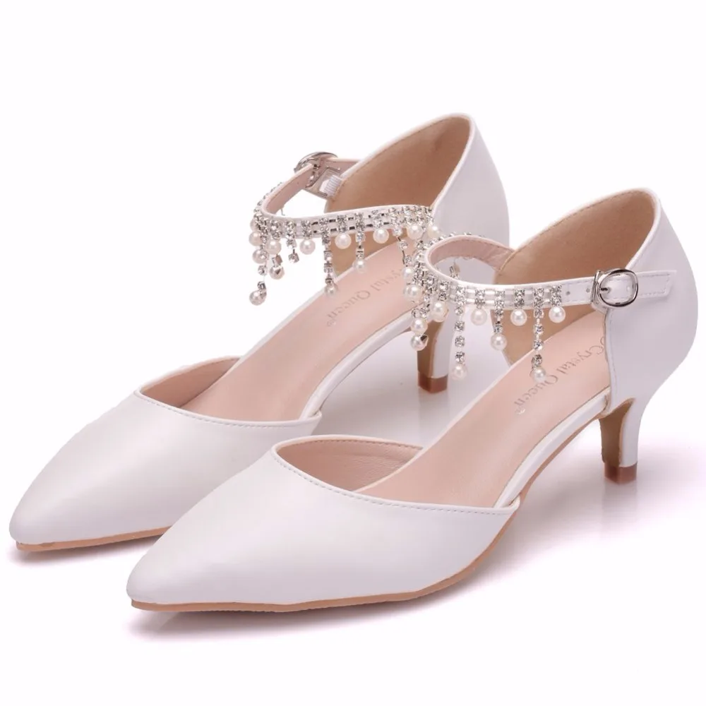 Летние женские босоножки на высоком каблуке со стразами; белые тонкие туфли с острым носком на тонком каблуке 5 см; стразы; женская обувь mary Jane