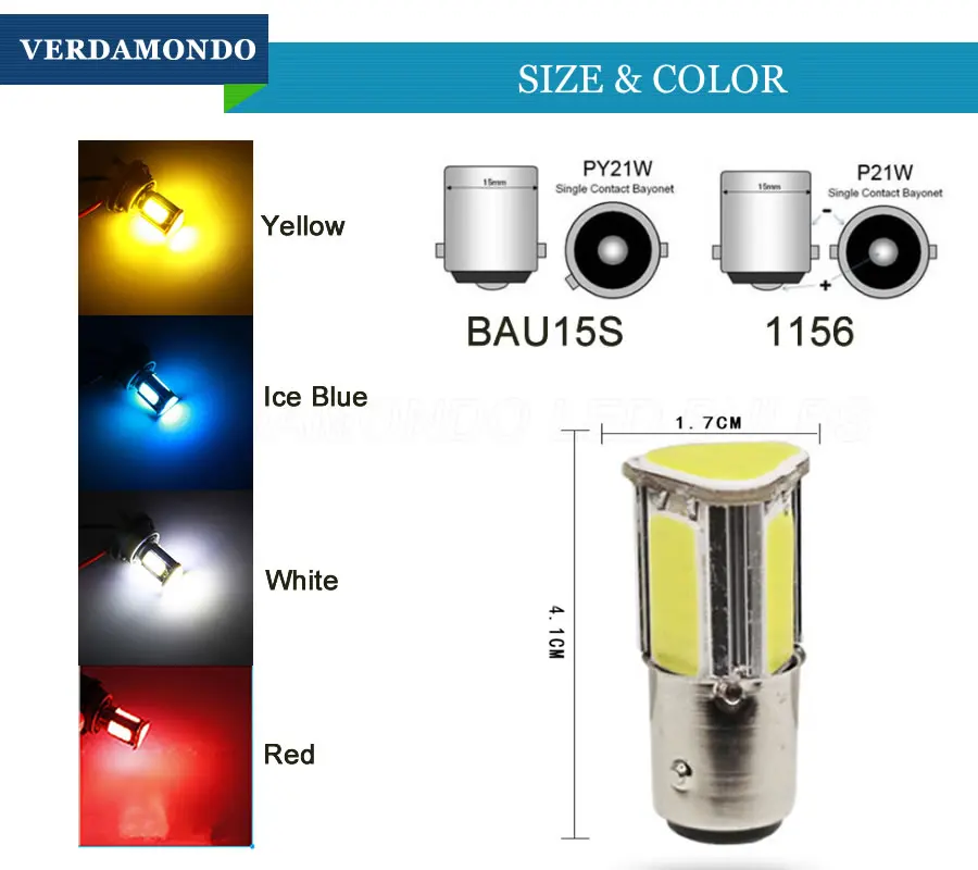 Супер яркий 1156 светодиодный Ba15S P21W Bau15s Клин 4 cob светодиодный автомобильный светильник белая Тормозная сигнальная Поворотная лампа DRL задний фонарь DC 12 В