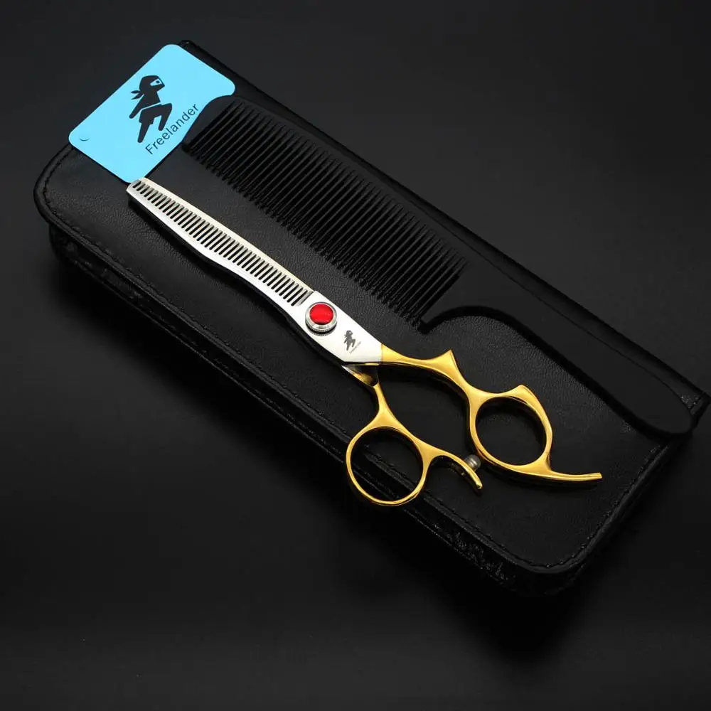 Freelander " продажи японские ножницы Дешевые Парикмахерские ножницы парикмахер филировочные ножницы Парикмахерская дает гребень - Цвет: BNJB-60T