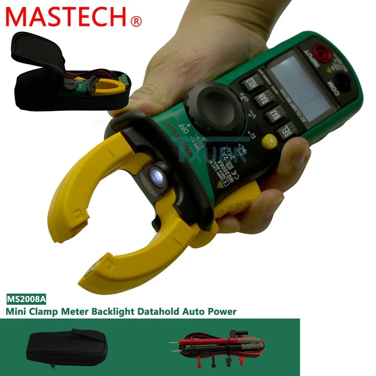 

MASTECH MS2008A Auto Range Digital AC Clamp Meter Ammeter Voltmeter Ohmmeter with LCD Backlight