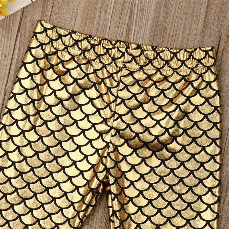Emmababy Unisex Kids Baby Girls Boys Clothes arrival Novelty Gold Yellow Scale Pattern Print Pants Long Trousers Elastic Waist