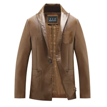 fashion cultivate one’s morality men’s leather men’s leather jackets hit 8 xl fur coat, a grain of plus-size, free shipping