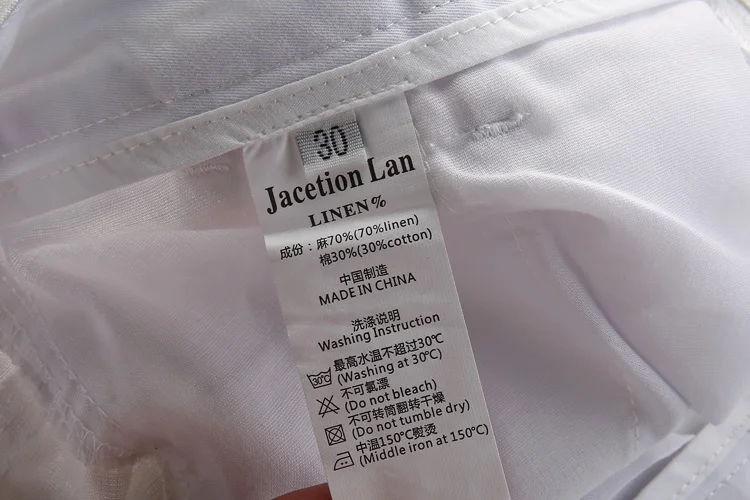 Popular New Fashion Brand Men's Casual Shorts White Solid Shorts Men Linen Cotton Mens Shorts Summer 38 Size 6 Colors  Bermuda Masculina