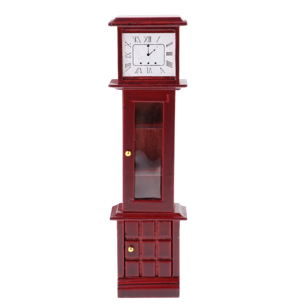 1/12 Scale Dollhouse Living Room Furniture Vintage Annatto Grandfather Clock