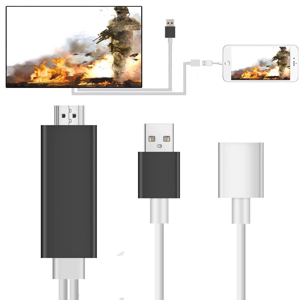 HDMI USB HD ТВ кабель системы освещения к HDMI AV цифровой ТВ адаптер для iPhone 7/7 s/6/6 S/плюс/iPad к HDMI зеркалирование шнура конвертер