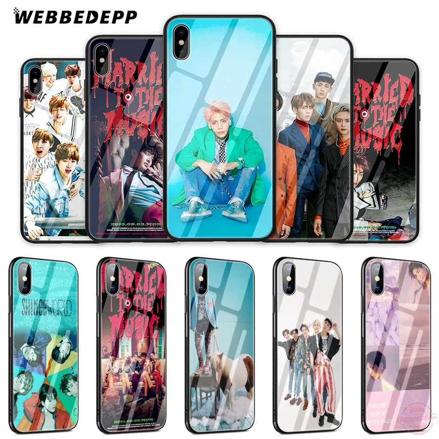 WEBBEDEPP SHINee KPOP Boy чехол для телефона из закаленного стекла Apple iPhone XS Max XR X 8 7 6S Plus 5S SE |