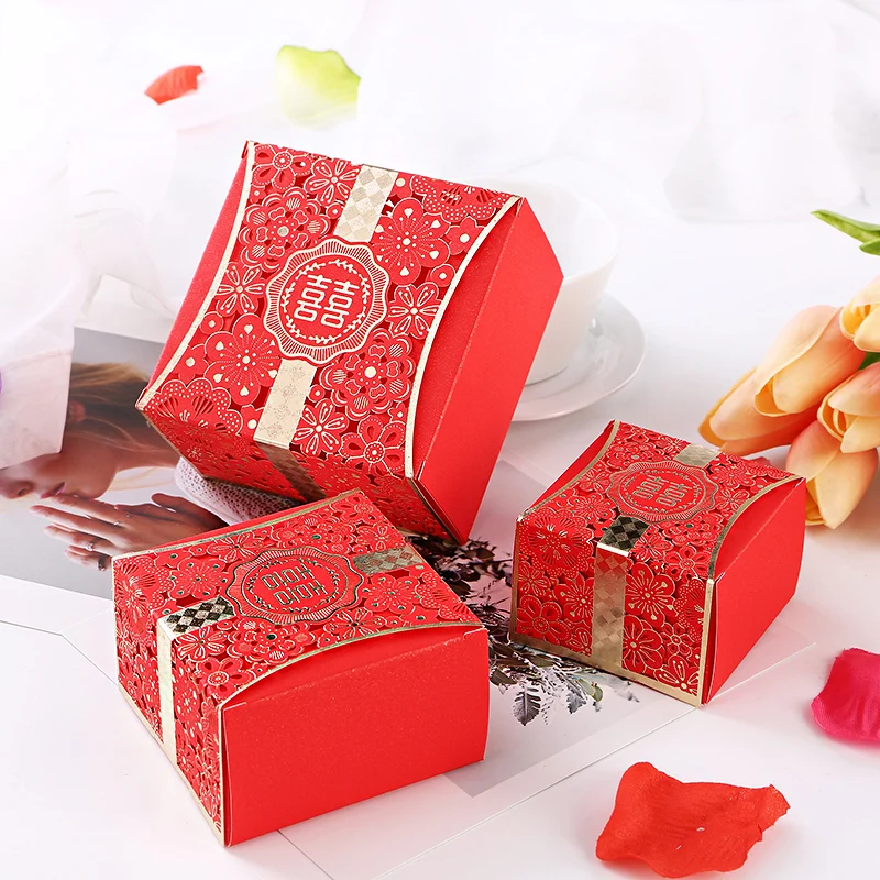 10pcs Free shipping Wedding cake boxes Candy carton box Hollow gift