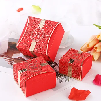 

10pcs Free shipping Wedding cake boxes Candy carton box Hollow gift bags Party supplies packaging Holiday Box