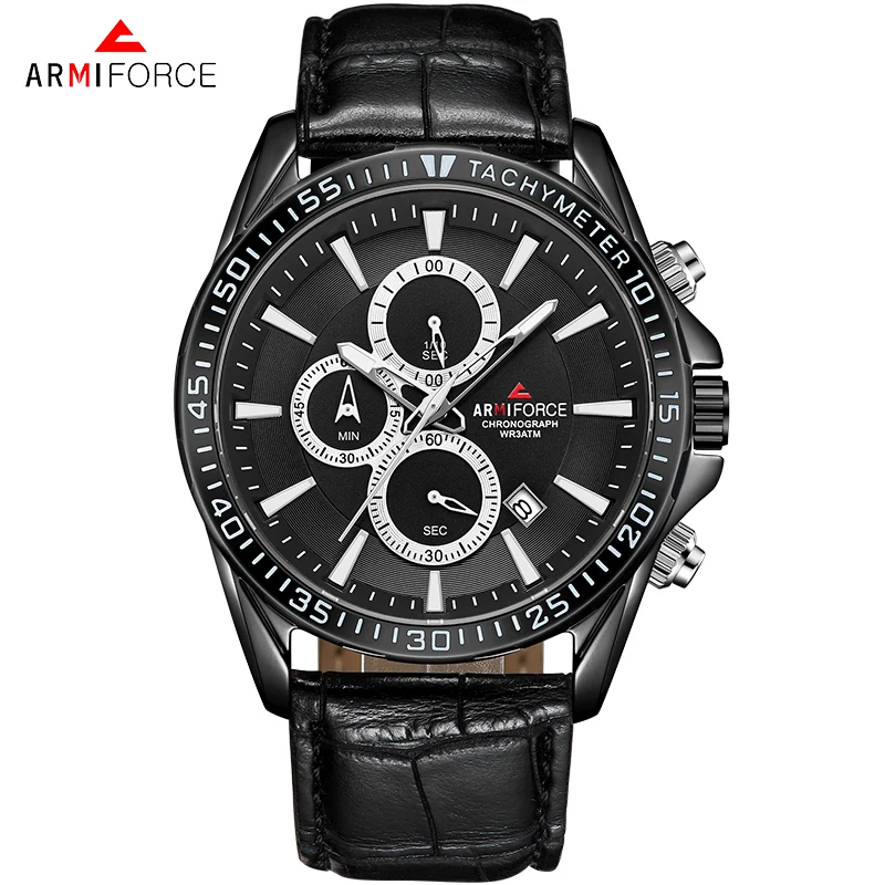 

ARMIFORCE Creative Men's Sports Watches Genuine Leather Fashion Military Quartz Wristwatches Waterproof Clock Relogio Masculino