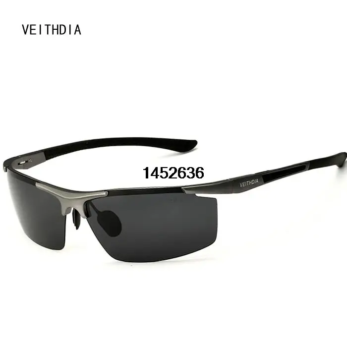 VEITHDIA, алюминиево-магниевые спортивные солнцезащитные очки, поляризационные, мужские, с зеркальным покрытием, для вождения, солнцезащитные очки, oculos, мужские очки, аксессуары - Цвет линз: Gray