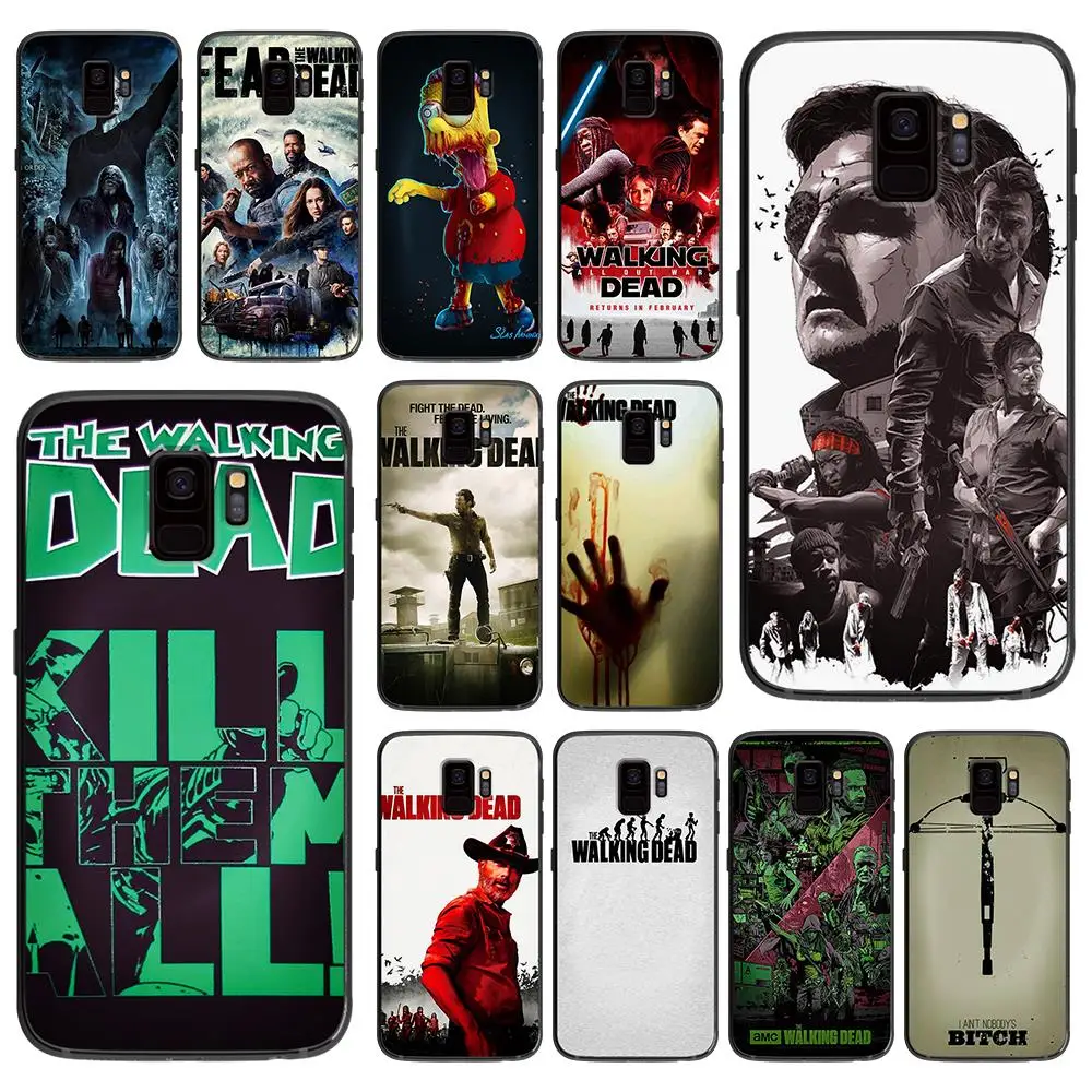 Мягкий чехол для телефона the Walking Dead samsung Galaxy S6 S7 S8 S9 S10e Plus Note 8 9 черный силиконовый s
