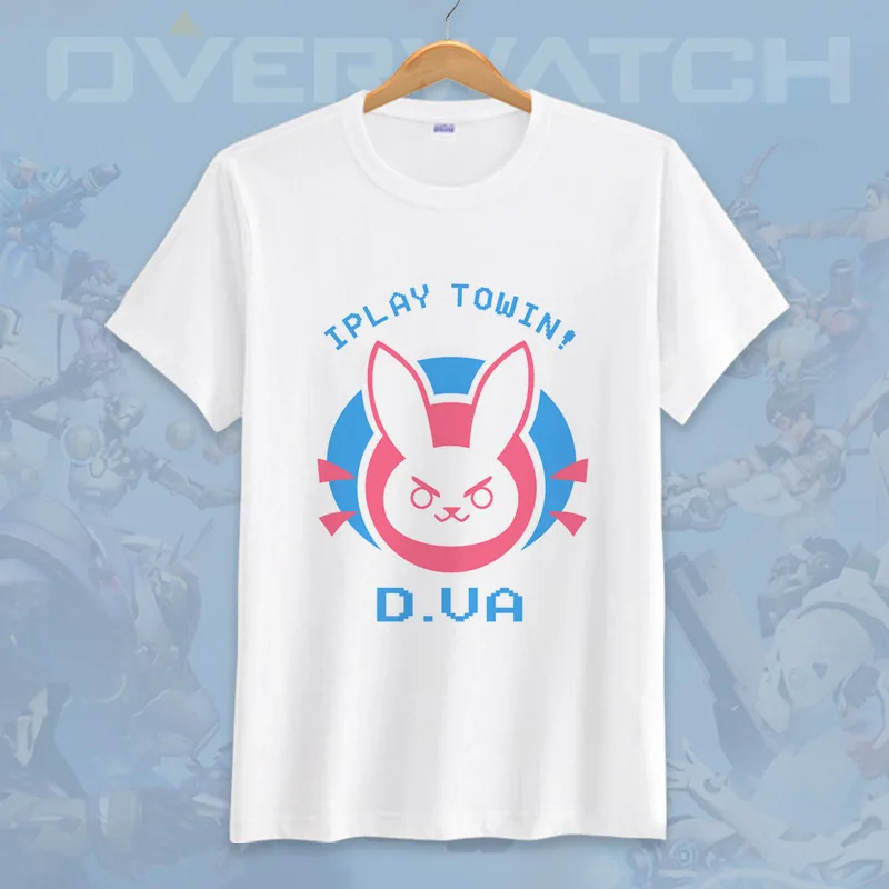 OW DVA мультфильм короткий рукав Футболка Забавный для мужчин женщин COS футболка