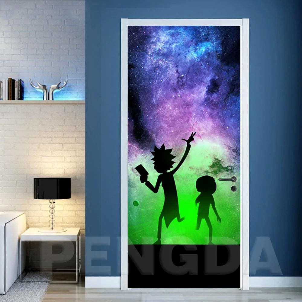 

Self Adhesive 3d Door Sticker Home Decor Waterproof Wallpaper Anime Character Prints PVC Poster Wall Art Picture For Kids Room