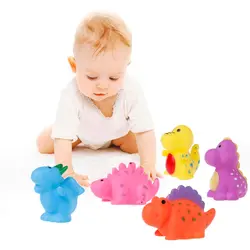5 шт. очаровательны динозавров Животные плавание игрушки воды поплавок красочные мягкие резиновые игрушки ванны для маленьких девочек