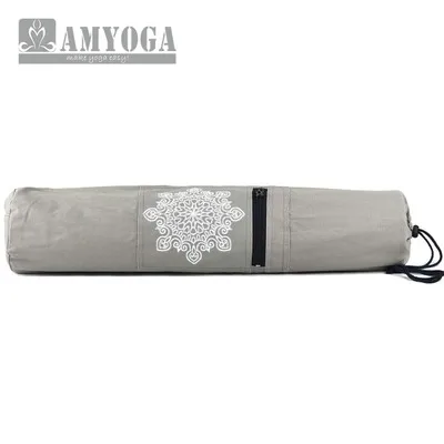 Горячий холст йога мешок тренажерный зал мат мешок рюкзак для йоги коврик для йоги, пилатеса чехол сумка для переноски животных на 6 мм(коврик для йоги не включая - Цвет: Серый