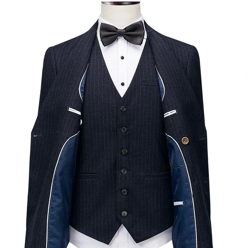 Новое поступление стильные мужские бутиковые костюмы для отдыха деловые повседневные двубортные тонкие однотонные костюмы из трех предметов Блейзер Пальто