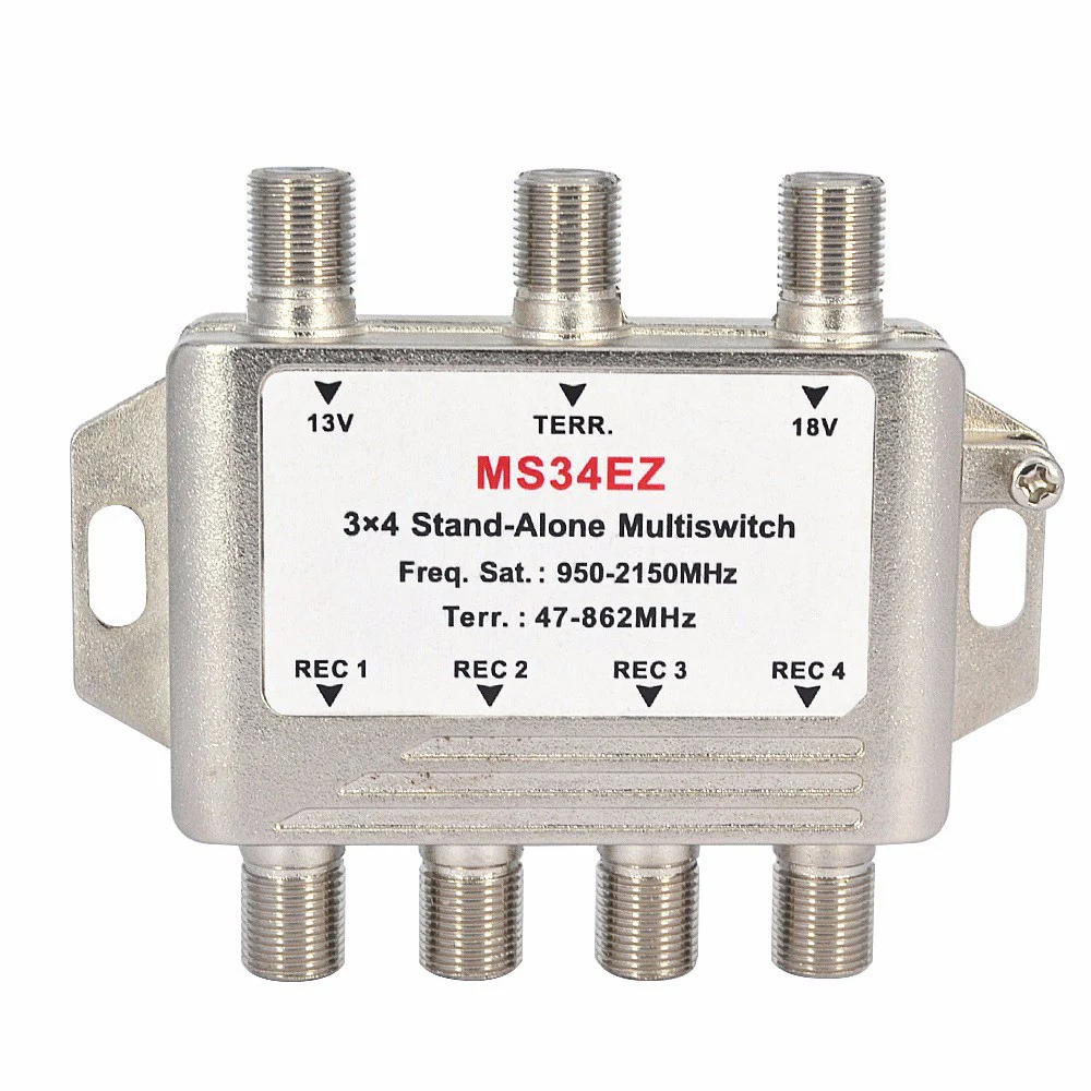 3 In 4 Out Satellite DiSEqC Stand Alone Multiswitch Splitter 3x4
