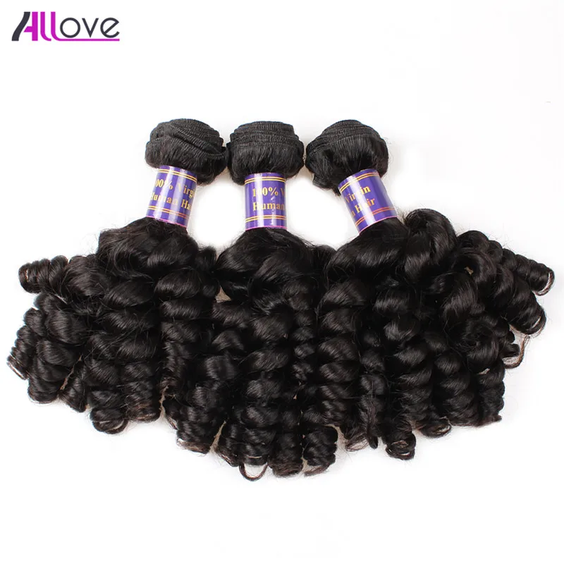 

Grade 100A Aunty Funmi Hair Bouncy Curly 3 Bundles Brazilian Loose Wave Virgin Remy Hair Short Hair Full Head Funmi Virgin Hair