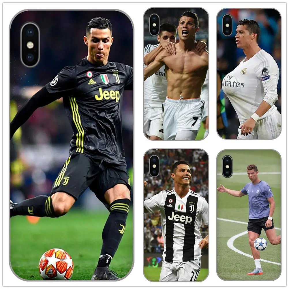 

Football star Ronaldo Phone Case For iPhone4 5S 5C SE 5 Max XR XS 6 6S 7 8 Plus X Soft TPU Shell