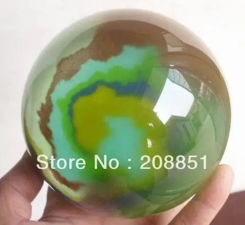 

4.6" BEAUTIFUL GREEN CAT EYE CRYSTAL SPHERE BALL HEALING China , Wholesales Price,Free Shipping