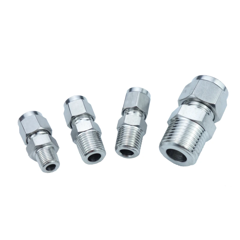 Conector macho doble virola adaptador del tubo 10 mm ODx1//4/" Npt Acero Inoxidable 304